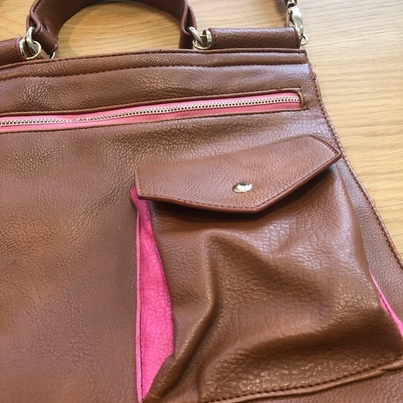 NILA Anthony cognac and pink purse with Handle and strap - Picture 2 of 4